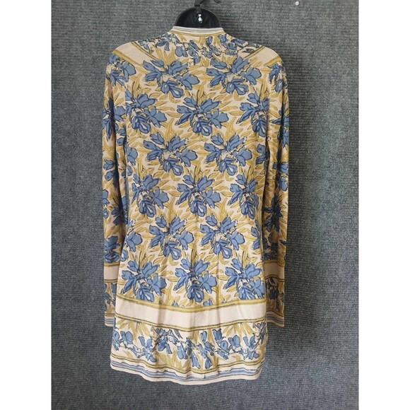 Anthropologie Guinevere Pointed Tapestry Lightweight Linen Waterfall Cardigan M - Picture 3 of 10